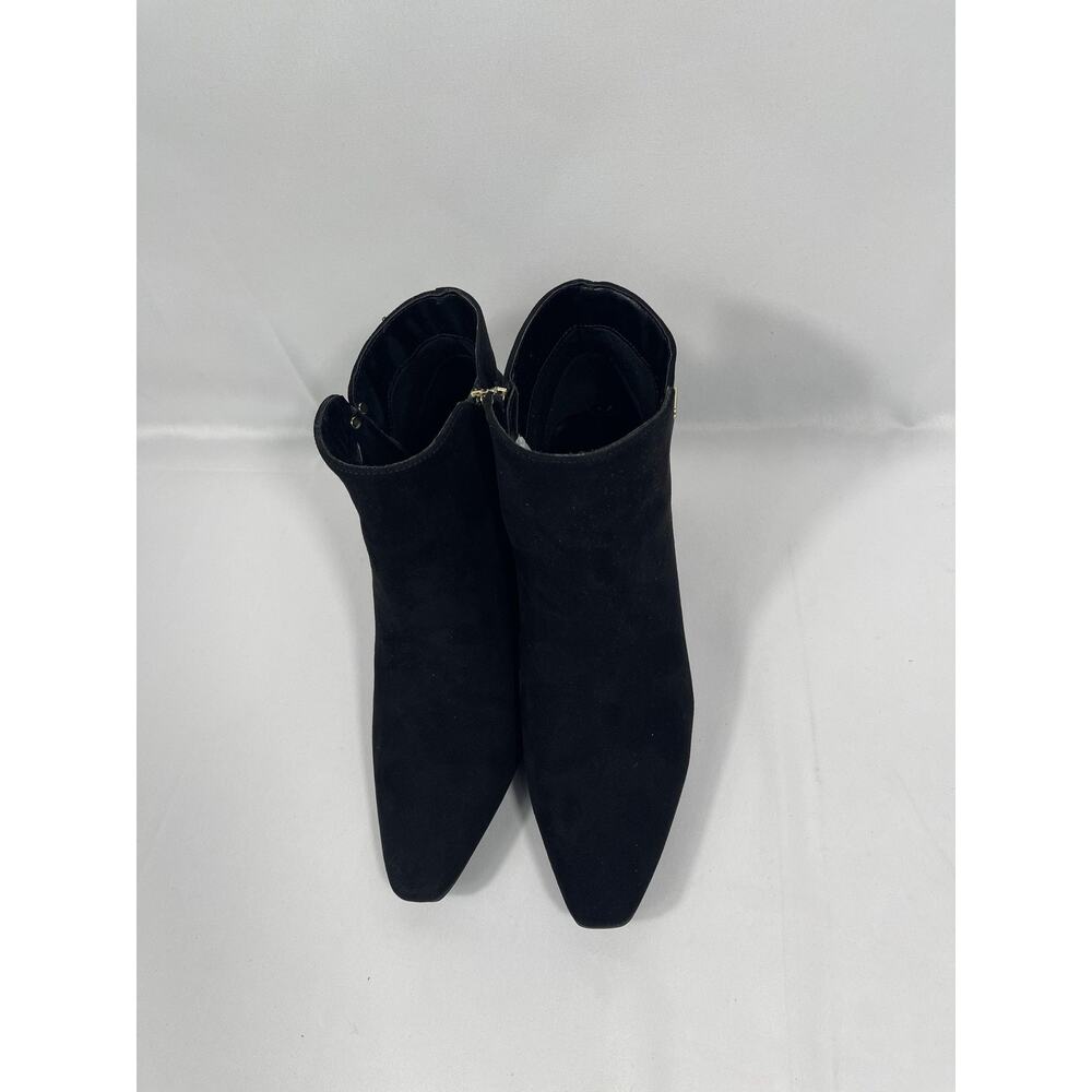 Jones New York Shoes Women's Size 8.5 Black Delno Booties Heels Block Zip Suede - Picture 3 of 7